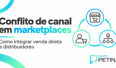Ilustração sobre conflito de canal em marketplaces, venda direta e distribuidores